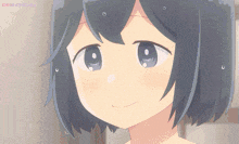 a close up of a girl 's face with a watermark that says demostudio