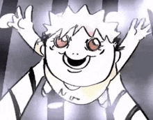 a black and white drawing of a child with a crown on his head