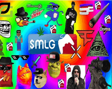a collage of images including shrek and obey