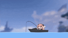 a cartoon drawing of a person swimming in the ocean