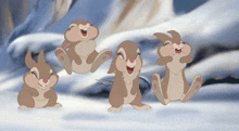 Thumper'S Sisters Bunnies Hopping GIF - Thumper'S Sisters Bunnies Hopping Snow GIFs