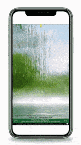 a cell phone displays a screen with a green background and a green arrow pointing to the right