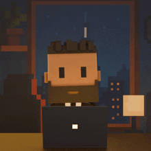 a pixel art of a man sitting at a laptop with the words gas wen token when