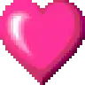 a pixel art illustration of a broken heart