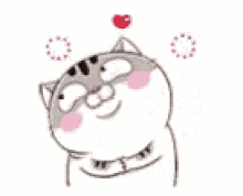 Ami Fat Cat Blushing GIF - Ami Fat Cat Blushing Line Stickers GIFs
