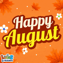 a lucas and friends greeting card with leaves and flowers