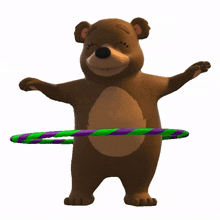 playing with hula hoop bella the bear blippi wonders educational cartoons for kids spinning hula hoop swaying