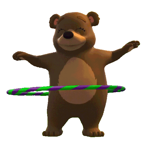 Playing With Hula Hoop Bella The Bear Sticker - Playing With Hula Hoop Bella The Bear Blippi Wonders Educational Cartoons For Kids Stickers