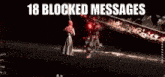 a screenshot of a video game with the words 18 blocked messages on it