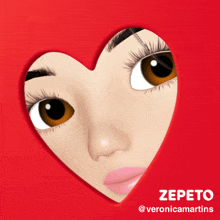 a cartoon of a woman 's face in a heart shaped hole