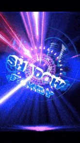 a purple and blue background with the word shock written on it