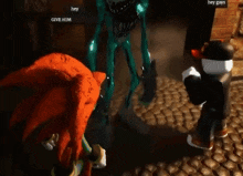 a roblox character is walking down a cobblestone path