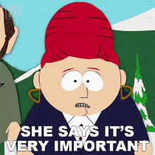 She Says Its Very Important Sheila Broflovski GIF - She Says Its Very Important Sheila Broflovski South Park GIFs