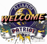 a logo for aliansi patriot with the words welcome patriot below it