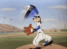 goofy baseball pitcher spin baseball goofy