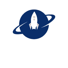 planet hobby rocket logo blast off planet