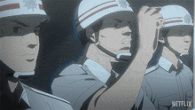 a netflix ad shows a group of men in uniforms and helmets