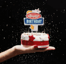 Happy Birthday Birthday Cake GIF - Happy Birthday Birthday Cake Retro Birthday GIFs
