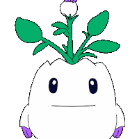 a cartoon drawing of a plant with purple flowers