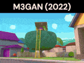 a cartoon scene with the words m3gan ( 2022 )