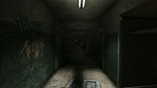 a man running down a hallway with the number 30 on the wall behind him