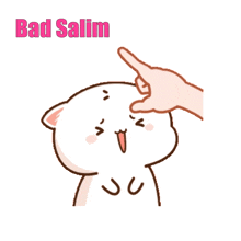 a cartoon cat is being punched in the face with the words bad salim written above it