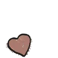 a bunch of brown hearts with black borders on a white background