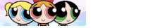 three cartoon characters are standing next to each other with their eyes closed