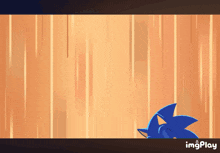 a cartoon of sonic the hedgehog against a wooden background