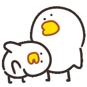 a couple of chickens with yellow beaks are standing next to each other .