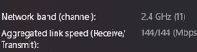 a black background with white text that says network band channel aggregated link speed receive transmit