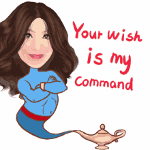 genie your wish is my command smile girl