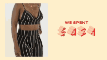 Fashion For Less Two Piece Outfit GIF - Fashion For Less Two Piece Outfit Black And White Stripes GIFs