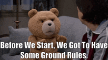 Ted Tv Show Ground Rules GIF - Ted Tv Show Ground Rules Before We Start GIFs