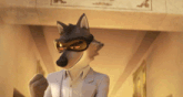 a cartoon wolf wearing sunglasses and a suit