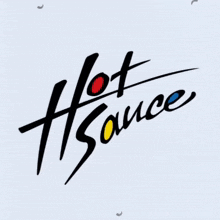 a logo for hot sauce with a blue background