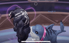 a video game with venom and a shark with 800/800 on the bottom