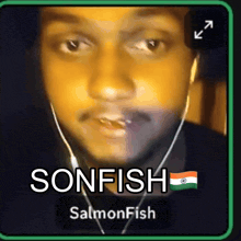 a picture of a man with headphones and the name sonfish