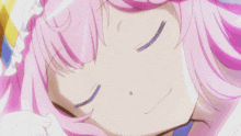 a girl with pink hair has a braided headband on