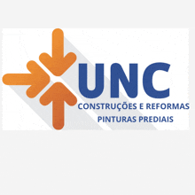 a logo for a company called unc with an orange arrow pointing up