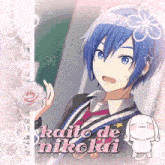 a picture of a boy with the name kaito de nikolai on it