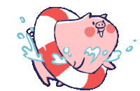 Piggy Cute Sticker - Piggy Cute Swimming Stickers