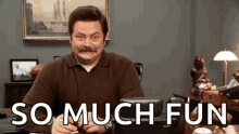 Excited Ron Swanson GIF - Excited Ron Swanson Giggle GIFs