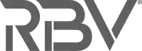 a logo for rbv is shown in a gray color