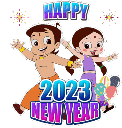 Happy2023new Year Chutki Sticker - Happy2023new Year Chutki Chhota Bheem Stickers
