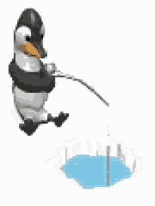 Penguin Ice Fishing GIF - Penguin Ice Fishing GIFs