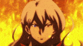 a cartoon character with red eyes and white hair