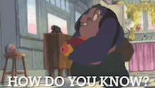 a cartoon character with the words how do you know written below him