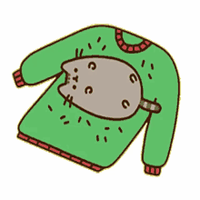 pusheen sweater merry christmas lazy resting