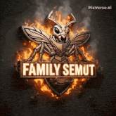 a picture of a fire ant with the words family semut underneath it